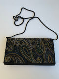 Lord & Taylor Black Multi Color Sequin Evening Bag