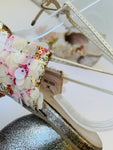 Silent D “Deloos” Sequined Round Heeled Tie Up Slingbacks  38