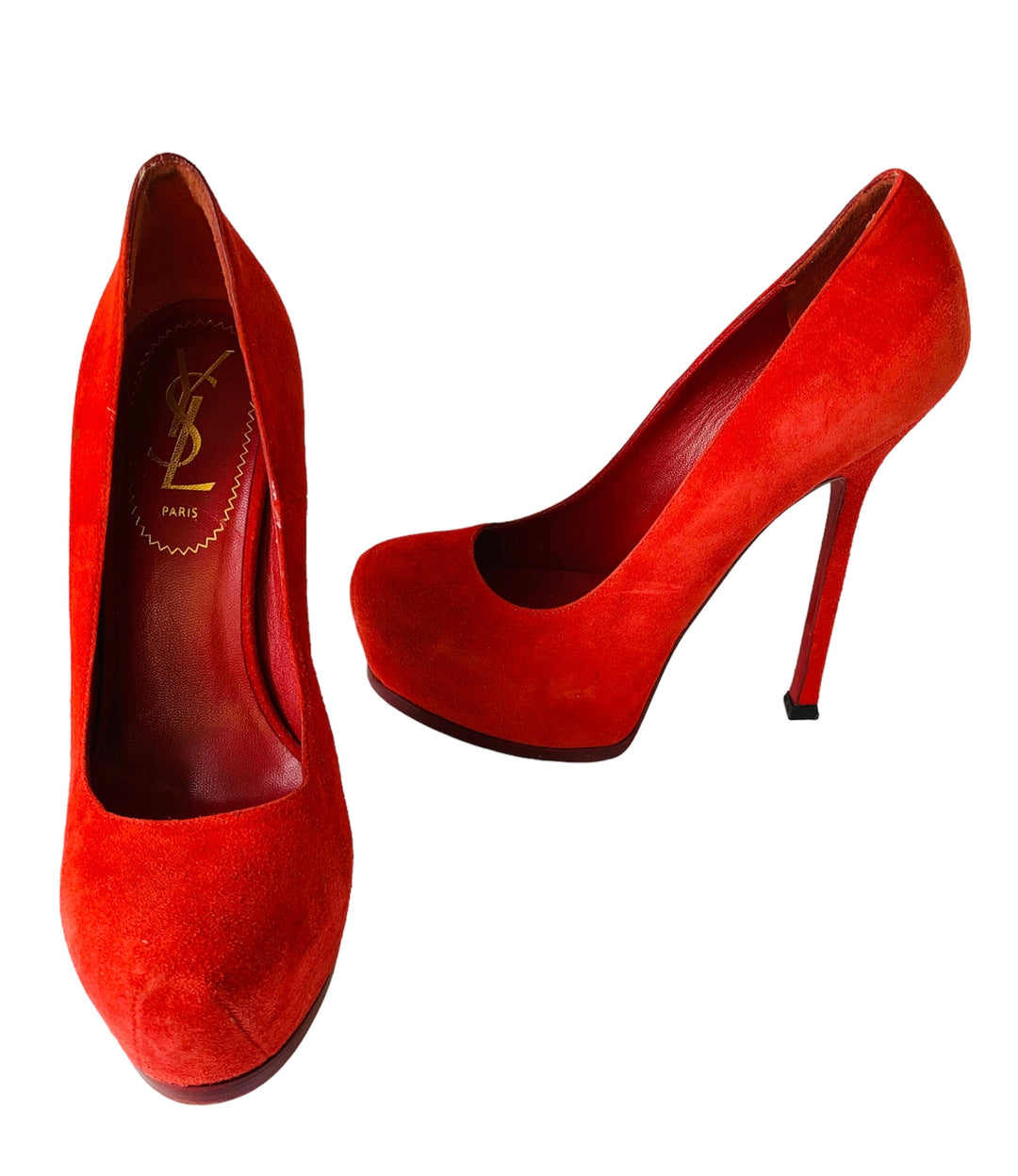 Yves Saint Laurent Tribute Red Suede Platform Pump Size 36