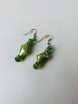 Green Beaded Grasshopper Earrings