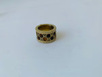 Michael Kors Brown MK Gold Tone Ring Size 7