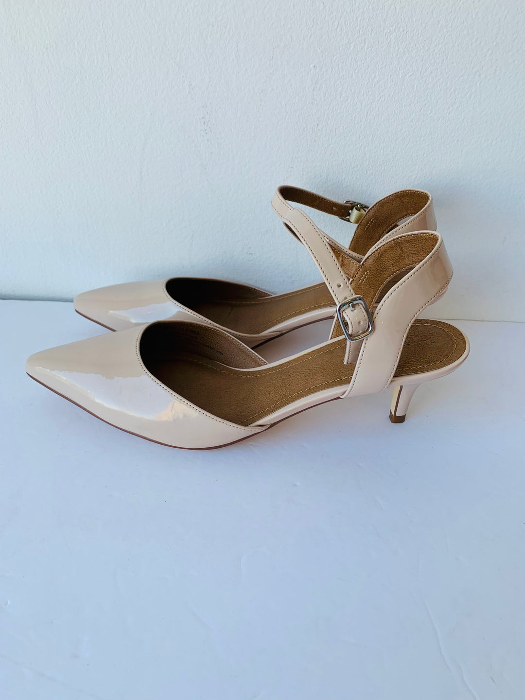 14th & Union Patent Pointed Toe Nude Heels Size 7.5