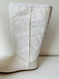 UGG Classic Tall White Eyelet Boots Size 7