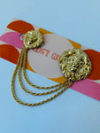 Gold Tone Lion Collar Clip/Brooch