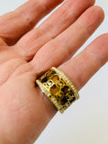 Michael Kors Brown MK Gold Tone Ring Size 7