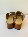 Ann Taylor Eyelet Perforated Leather Two Strap Sandal in Midnight Mahogany Size 6.5