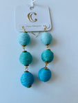 Charming Charlie Blue Varying Shades Ball Dangler Pierced Earrings
