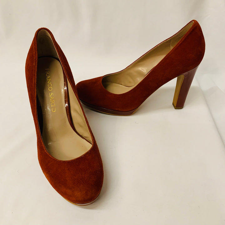Franco Sarto Rust Balada Suede Pump Size 7