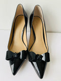 Ann Taylor Charlie Black Patent Bow Pump Size 7