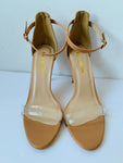 Heels Charm Nude and Clear Heeled Sandals Size 8