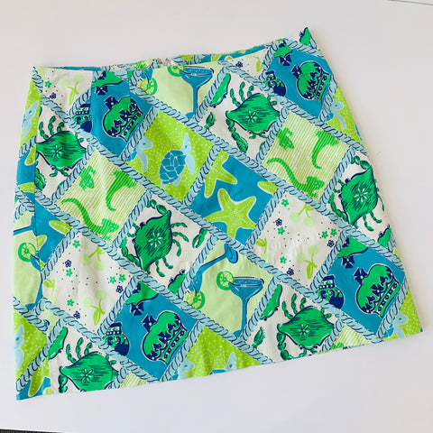 Lily Pulitzer Crab Pattern Skirt Size 8