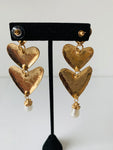 Triple Heart Statement Earrings