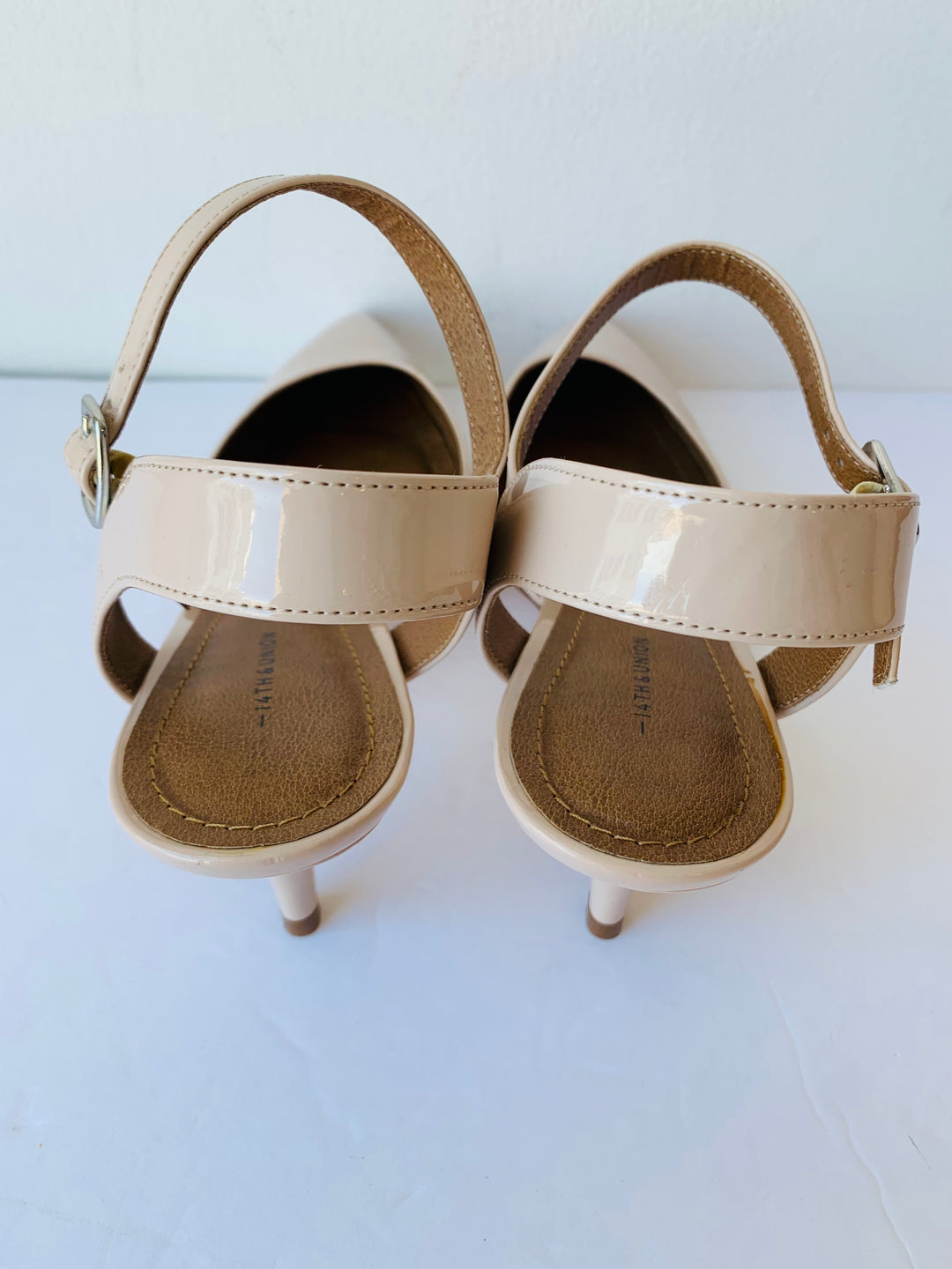 14th & Union Patent Pointed Toe Nude Heels Size 7.5