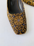 Vintage Tom Ford for Yves Saint Laurent Brocade Square Toe Kitten Heels YSL Size 39