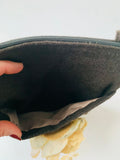 Vintage Brown Wool Crossbody with Floral Detail