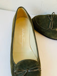 Salvatore Ferragamo Boutique Olive Green Suede Loafer Size 6