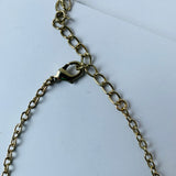 Rust Hexagon Statement Necklace in Gold Tone