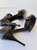 Claudio Merazzi Black Patent Platform Pump Size 38