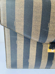 Fendi Vintage Pequin Pattern Striped Briefcase