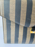 Fendi Vintage Pequin Pattern Striped Briefcase