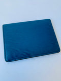 Louis Vuitton Leather Epi Blue Textured Wallet/Credit Card Case