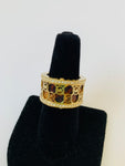 Michael Kors Brown MK Gold Tone Ring Size 7