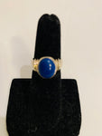 Oval Blue Lapis Sterling Silver Ring Size 5.5