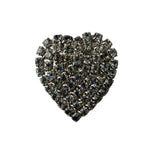 Vintage Rhinestone Heart Brooch