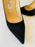 Jimmy Choo Black Suede And Gold Metallic Pumps Size 39.5