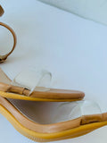 Heels Charm Nude and Clear Heeled Sandals Size 8