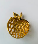 Vintage Woven Gold Tone Apple Brooch/Pin
