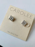 Carolee Rhinestone Square Post Earrings