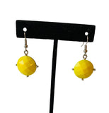 Yellow Faceted Bead Statement Earrings