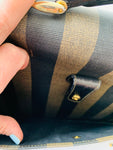 Fendi Vintage Pequin Pattern Striped Briefcase