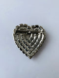 Vintage Rhinestone Heart Brooch