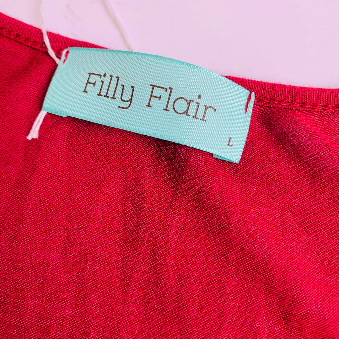 Filly Flair Burgundy Chevron Knit Dress Size Large