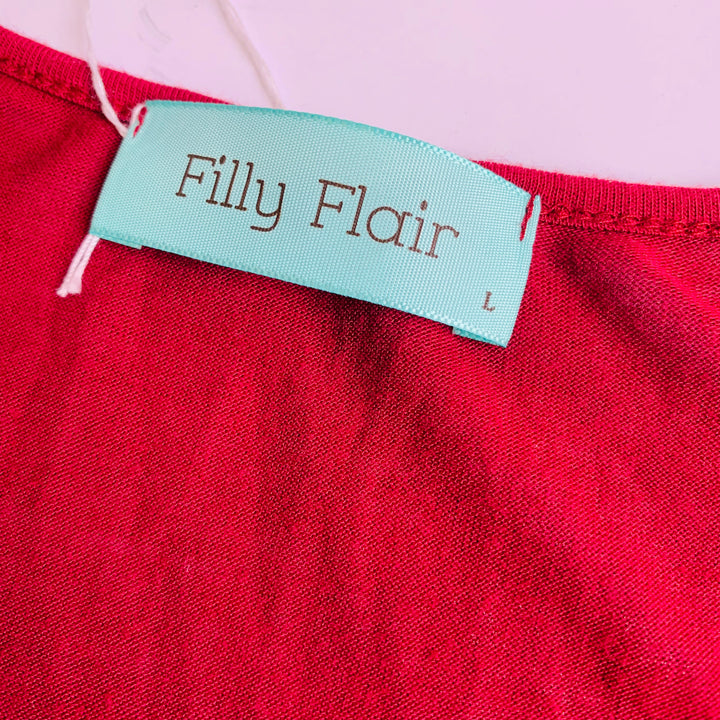 Filly Flair Burgundy Chevron Knit Dress Size Large