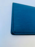 Louis Vuitton Leather Epi Blue Textured Wallet/Credit Card Case