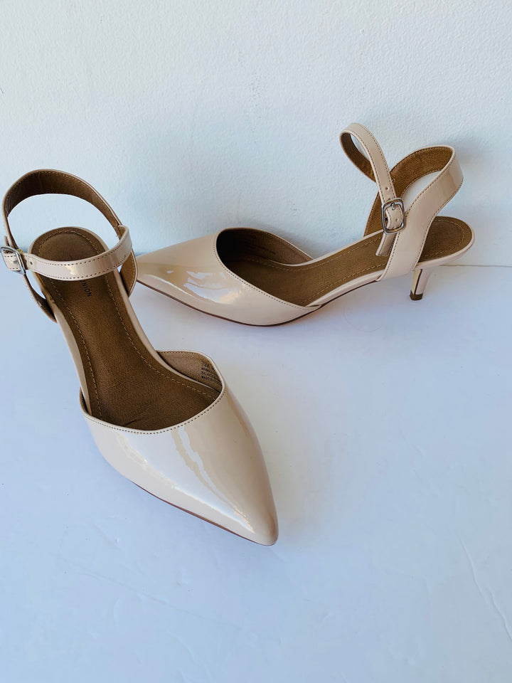 14th & Union Patent Pointed Toe Nude Heels Size 7.5