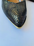 Rachel Zoe Bronze Metallic Reptile Wedge Size 8
