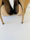 Jimmy Choo Black Suede And Gold Metallic Pumps Size 39.5