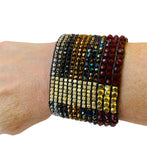 Nakamol Leather and Multicolored Rhinestone Bracelet