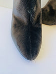 Marvin K Dark Grey Textured Suede Ankle Booties Size 10