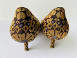 Vintage Tom Ford for Yves Saint Laurent Brocade Square Toe Kitten Heels YSL Size 39