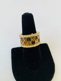 Michael Kors Brown MK Gold Tone Ring Size 7