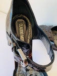 Claudio Merazzi Black Patent Platform Pump Size 38