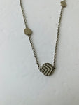 Fossil Chevron Stainless Steel Silver Tone Pave Necklace