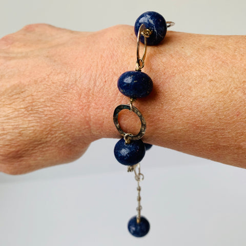 Lapis and Sterling Silver Bracelet