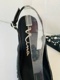 Nina Vintage Touch of Nina Black Jeweled Slingback Heels Size 6.5