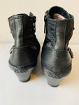 ASN Black Nylon Wedge Buckle Sneaker Size 37